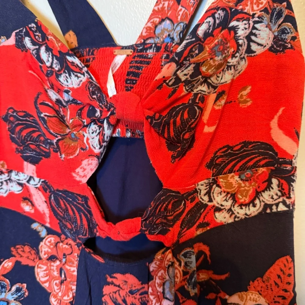Free People Baby It's You Navy Floral Dress sz XS